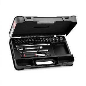 606 3/8 Inch <b>Socket</b> Set With Ratchet And Extensions For Automotive Repair - Product Image 2