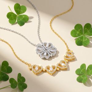 Collar Clásico <span class=keywords><strong>de</strong></span> <span class=keywords><strong>Plata</strong></span> <span class=keywords><strong>de</strong></span> Ley <span class=keywords><strong>925</strong></span> con Colgante Magnético <span class=keywords><strong>de</strong></span> Trébol <span class=keywords><strong>de</strong></span> Cuatro Hojas Dos en Uno, Joyería <span class=keywords><strong>de</strong></span> Doble Uso para Mujer - Product Image 2