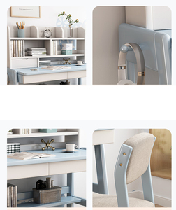 Sillas de escritorio estrechas de madera maciza para ordenador, escritorio sencillo para oficina en casa, dormitorio pequeño, mesa larga, sillas de comedor incluidas - Product Image 3