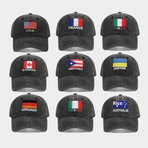 Gorra de Béisbol Unisex Negra de 6 Paneles con Bordado de Bandera Nacional, Estilo Snapback, Protección Solar, para Fanáticos del Fútbol, Tendencia 2026 - Product Image 2