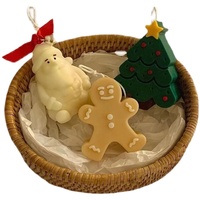 Bougies parfumées artisanales personnalisées en forme de bonhomme en pain d'épices pour Noël, Pâques, Diwali, Thanksgiving, idéales pour les bars