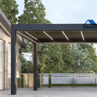 Pergola extérieure imperméable avec auvent électrique, abri bioclimatique, pavillon en aluminium, pergola à toit à lames orientables