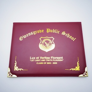 カスタムゴールド大学ポートディプロマフレームカバーベルベットA5 A4証明書ホルダー感謝状・感謝証明書ホルダー - Product Image 3