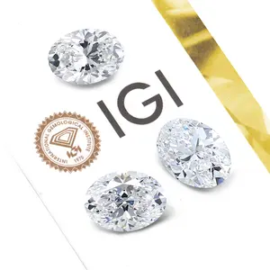Igi certificat de couleur vs2 qualité forme ovale igi diamants Hpht 2ex coupe forme ovale 1ct diamants de laboratoire