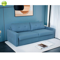 Muebles de Salón, Sofá Cama Moderno, Sofá Cama Plegable con Estructura de Acero Inoxidable, Sofá Cama Plegable con 2 Colchones S519