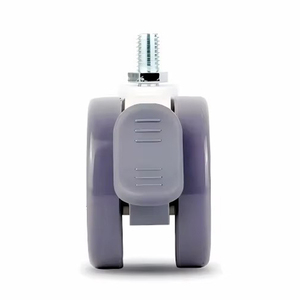 Ruedas giratorias silenciosas de 360° de 50 mm (2 pulgadas) de acero negro y nailon con capacidad de carga de 35-40 kg para muebles industriales de baño - Product Image 1