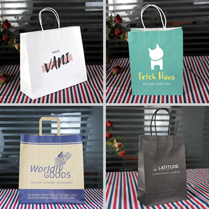 Wholesale Customized Printed Brown Kraft <b>Paper</b> <b>Packaging</b> Bag Twisted Handles for Wedding Gifts Food Milk Sushi Jelly Salad - Product Image 6