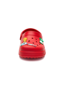 Sandali Zoccoli per Bambini con Spille Animate Taglia 18 Rossi Estivi Slip-On con Tomaia in Plastica e Suola in Gomma - Product Image 1