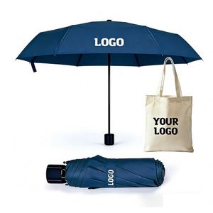 Manual <b>Umbrella</b> Manufacturer Wholesale Custom Logo Paraguas for Promo Business Gift <b>Windproof</b> Portable Fold <b>Umbrella</b> With Pouch - Product Image 1