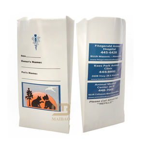 Sacs en papier kraft artisanal blanc à impression personnalisée pour les médicaments pour animaux de compagnie en hôpital vétérinaire emballage de produits de santé en <span class=keywords><strong>pharmacie</strong></span> vétérinaire - Product Image 3