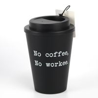 Tasses à café réutilisables en fibre de bambou avec couvercle en plastique PP silicone à emporter de voyage de 12oz 350ml