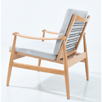 Fauteuil de loisirs en bois massif pour véranda de salon avec rembourrage WD-853