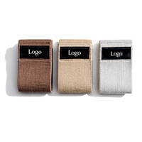 Juego de Bandas de Resistencia de Tela Beige Neutro, Accesorios de Pilates, Bandas para Cadera y Glúteos para Yoga, Gimnasio y Entrenamiento