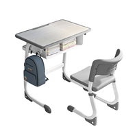 Bureau d'étude réglable en hauteur pour enfants avec boîte de rangement et chaise ergonomique pour l'école, ensemble anti-collision pour étudiants