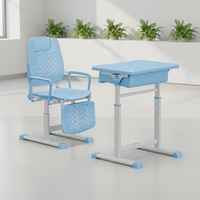 Ensemble bureau et chaise en plastique durable pour enfants - Facile à nettoyer, bureau et chaise individuels pour la maison, le bureau et l'appartement
