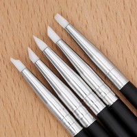 Lot de 5 stylos-brosses en silicone pour modelage dentaire, outil de dessin DIY pour composite, ciment et porcelaine dentaire