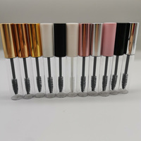 Flacon vide de mascara en plastique soufflé de haute qualité, couleur argentée dorée brillante, pour DIY, 10 ml, personnalisable, cosmétique