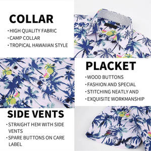 Camicie hawaiane con stampa di abbigliamento soleggiato a <span class=keywords><strong>maniche</strong></span> <span class=keywords><strong>corte</strong></span> in Jersey Casual con motivo personalizzato OEM - Product Image 4