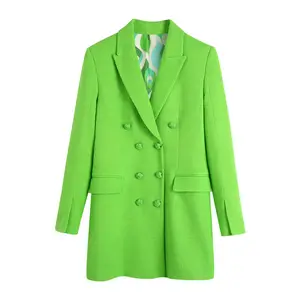2023 Spring Women'S Elegant Textured Dress Lapel Solid New Casual Trench Coat