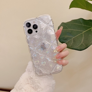 เคส iPhone 11 ขนาด 6.1 นิ้ว ลายเลเซอร์วิบวับ รูปหัวใจสีรุ้ง น่ารัก ออกแบบมาสำหรับ iPhone 13 Pro ผู้หญิง สาวๆ - Product Image 3