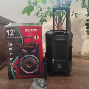 <span class=keywords><strong>SX</strong></span>-1205 Altavoz Portátil de 12 Pulgadas con Luces de Baile, Subwoofer Inalámbrico Bluetooth para Exteriores, Altavoz para Fiestas, <span class=keywords><strong>DJ</strong></span>, Karaoke en Casa con Micrófono - Product Image 6