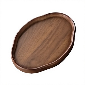 Plateau rond en bois naturel fait main sur mesure, moderne, pour servir sur la table, pour la maison, l'hôtel, le restaurant - Product Image 3