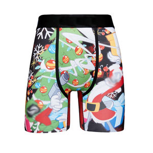 Celana Boxer Pria Custom Hadiah Natal Bahan Bernapas Celana Dalam Pria Ukuran Besar Motif Cetak Celana Boxer Pria - Product Image 4