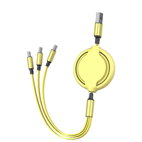 Câble de charge rapide USB Type C rétractable universel 3 en 1, câble de données flexible pour téléphone/Type C/Android