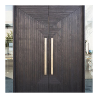 Porte d'entrée extérieure en aluminium de style minimaliste et luxueux à double ouverture pour maison et hôtel