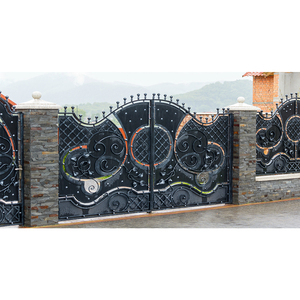HUAART-puertas eléctricas principales personalizadas para el hogar, diseño de valla de hierro forjado - Product Image 1