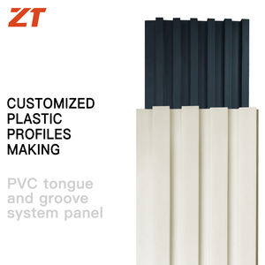 Panneau mural en <span class=keywords><strong>PVC</strong></span> rainuré à emboîtement personnalisé, profil extrudé en plastique, panneau mural <span class=keywords><strong>de</strong></span> fond noir et blanc, panneau <span class=keywords><strong>de</strong></span> construction pour la maison - Product Image 4