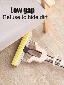 Ensemble de <span class=keywords><strong>balai</strong></span> de vadrouille en éponge PVA absorbante et long poteau télescopique, vadrouille en <span class=keywords><strong>microfibre</strong></span> pour la cuisine - Product Image 4