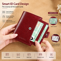 Dompet Kulit Khusus Wanita dengan Tempat Kartu RFID |   Dompet Wanita |   Dompet Koin Resleting Kapasitas Besar