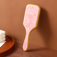 Peigne carré élégant en acétate personnalisé avec nom gravé, brosse à cheveux personnalisée, cadeau de mariage pour demoiselle d'honneur, cadeau durable pour fille