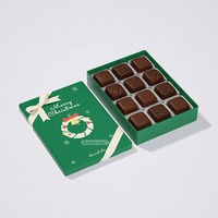 Boîte d'emballage rigide personnalisée haut de gamme réutilisable pour chocolats et bonbons, avec couvercle et base créatifs, pour Noël 2026