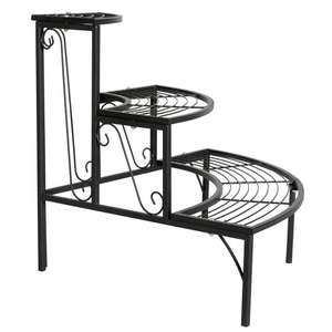 Support à plantes à 3 niveaux, <span class=keywords><strong>étagère</strong></span> d'angle pour plantes, support d'affichage pour plantes, <span class=keywords><strong>étagère</strong></span>s pour orchidées, pour intérieur et extérieur - Product Image 4