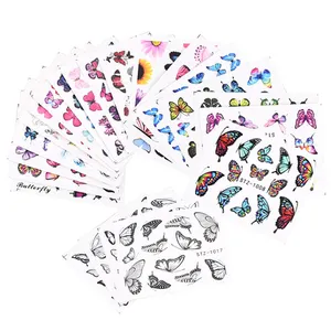 3D Watercolor Butterflies Sliders Nail Art Water Transfer Decal Sticker Blue Valentine's Day Nail Decoration Tattoo Manicure