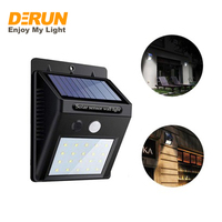 Applique murale solaire à LED 20 100 LED Sécurité IP65 Capteur de mouvement extérieur Monté en surface Lumière d'entretien gratuite, LAMP-SOLARWALL