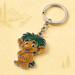 Porte-clés Troll Norvégien en Gros, Souvenir Touristique d'Oslo, Dessin Animé, Émail Dur, Cadeaux en Métal, Fjords Nordiques de Norvège, Porte-clés Personnalisés - Product Image 1