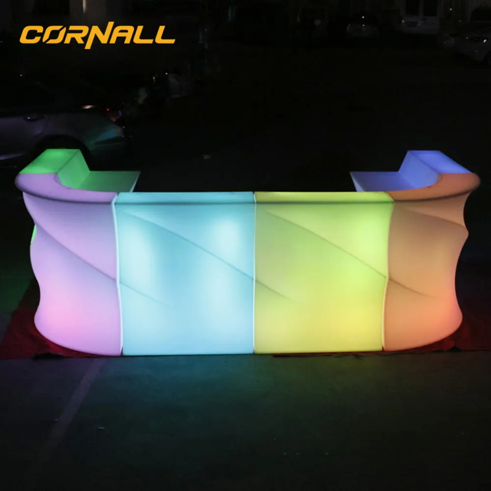 Remoto Light Up Restaurante Bar Counter Design RGB Cor Evento Party Club Led Móveis Outdoor Bar Counter Discoteca