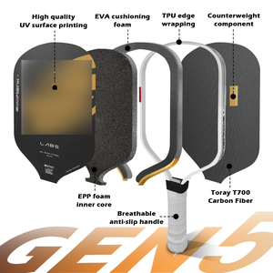 Пиклбольная ракетка GEN5 Boomstik Epp Purefoam, обтянутая EVA, толщина 16 мм, карбоновое волокно Toray T700, мощная и долговечная - Product Image 6