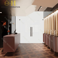 Vitrine de présentation de parfums de luxe en bois brun chaud haut de gamme pour l'agencement intérieur