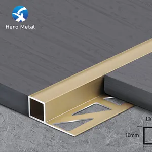 佛山工厂热销支持定制方形金地板砖板条铝方砖墙边装饰