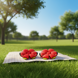 Pelota de juguete inflable con diseño rojo y amarillo para niños, juego al aire libre, paquete de 2, plástico ABS, edad de 8 a 13 años, unisex - Product Image 2