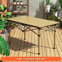 Ensemble table et chaises pliantes carrées en métal, style loisirs et détente, pour camping et barbecue en extérieur, vente en gros