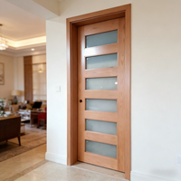 Portes intérieures en bois massif XIYATECH, design moderne, pour maisons, villas, hôtels, appartements, avec panneaux en verre.
