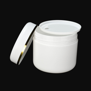 White PP Plastic Cosmetic Jars 10g-250g for Face Cream <b>Eye</b> Cream & Face <b>Mask</b> with Gold Edge - Product Image 3