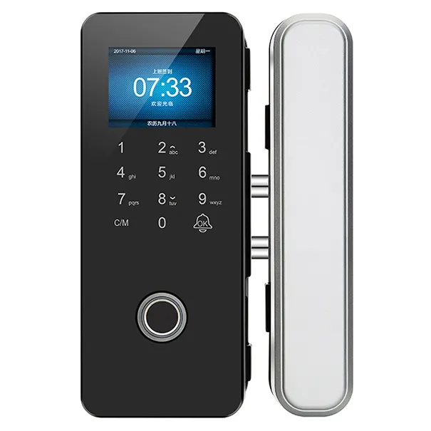 3000users Fingerprint Pin code glass door lock with Semiconductor sensor