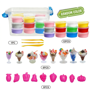 11 Color Clay Plasticine Kit with Storage <b>Box</b> and 9 Fruit Molds Modeling Dough <b>Tool</b> <b>Set</b> - Product Image 2