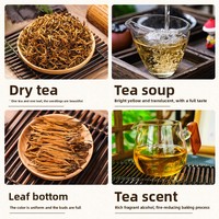 Teh Bunga Gongfu Yunnan Fengqing Dianhong One Bud One Leaf dengan Aroma Madu Mentah, Daun Teh Sutra Emas, Teh Pelangsing